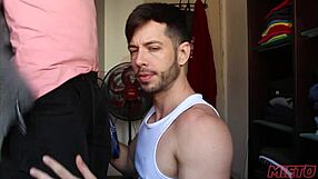 Novinho sneaks over to give me his tight ass in rough gay action. Raw redhead facial finish!