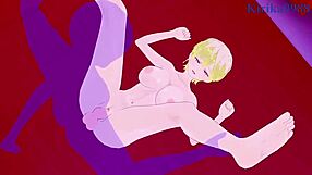 Tenka Izumo and Konomi Tatara intense sex in chained soldier hentai scenes.