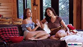 Straight Chick Boldly Kisses Lesbian Girlfriend Hard. They Explore Oral Pleasures.