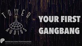 Dirty gangbang audio with filthy talk for women