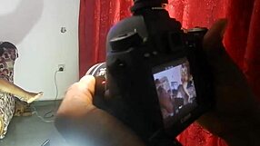 Stepbrother watching laptop while stepmother needs attention