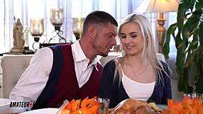 russian milf casca and sexy aria banks get controlled and stuffed on thanksgiving. amateurboxxx captures the wild scene.