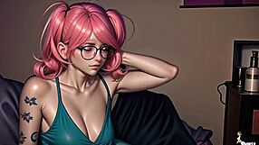 Shy Cosplay Geek Caught Masturbating Intensely at Party With Huge Tits