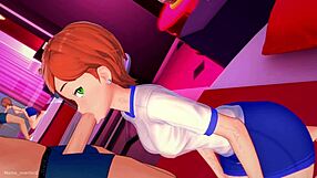 gwen in covered hentai parody at hotel