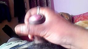 indian black cock masturbation leading to huge cumshot!