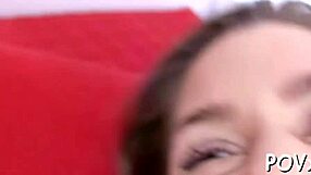 agile wench shows off her nasty cock-sucking skills in pov