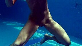 Hungarian pornstar Kittina Ivory reveals her juicy tits and tight pussy underwater in the pool.