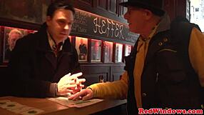 Redlight Eurobabe Engages In Masturbation After Sexytime With Blowjob And Clothes Ripped.