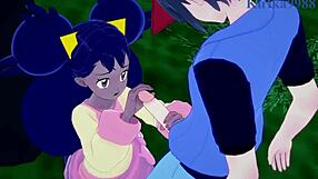 Iris and Erika engage in intense sexual acts with creampie in Pokemon hentai