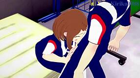 Ochako Uraraka and Izuku Midoriya Engage in Intense Creampie Sex in My Hero Academia Hentai. Big Tits Teen 18+ Action.