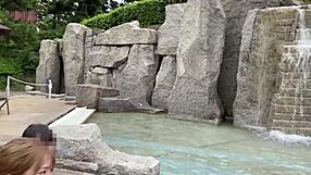 fair-skinned huge-breasted gal at pool meets big dick and goes wild