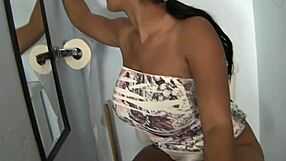 natasha dulce teases with her big tits for the voyeur then sucks at the gloryhole