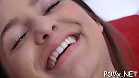 agile wench shows off her nasty cock-sucking skills in pov