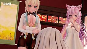 Naughty futa girl gets bent over in wild 3D cartoon