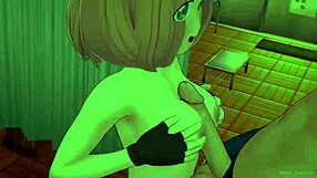 Anya finished her workout and now wants to sit on a big cock in this hentai version.