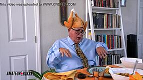 russian milf casca and sexy aria banks get controlled and stuffed on thanksgiving. amateurboxxx captures the wild scene.