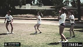 Gym teacher cheats with 18yo student in uniform roleplay