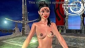 Índia fofa tarada posa e se masturba com banana no cartoon 3D