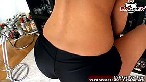 Brunette slut in group threesome gets assfucked double rough