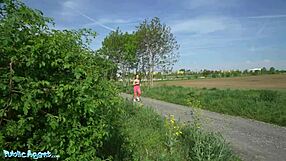 Hot fitness babe shows big ass for cash, then gets penetrated and facial