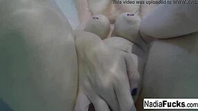 Sexy Nadia Enjoys a Bath with Rubber Duckies