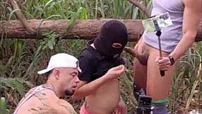 Is This Boy Giving His Ass Bareback in the Woods for Big Black Cock?