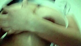 Huge natural tits waiting for cumshot in homemade solo video