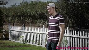 teen takes creamy cumshot on her big tits after blowjob