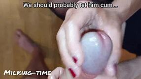 Milking-Time Lesson 1: Treat Premature Ejaculation with Mature Handjob