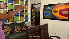 Ebony Estate Agent Teases Tourist With Horny Ride And Rough Orgasm.