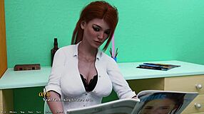 Hentai game with busty redhead and monster cock action