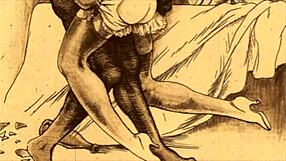 Vintage erotic drawings showcased in classic retro style