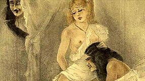 Vintage erotic drawings showcased in classic retro style