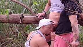 Gay amateur gets his ass fucked in the woods and it is recorded