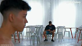 Afterparty sex with twink blowjob and big cock rough fucking!