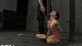 Gagged Hotty Gets Whipping On Breasts