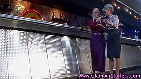 babe fingers clothed woman in satin. european glamour lesbian scene.