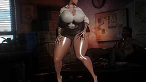 Beautiful anime women with big boobs work in the office and have sex with black men