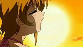 Petite Asian lesbian teen in anime oral scene.