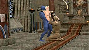 Intriguing 3D monster threesome with double penetration contrasts anime hentai.