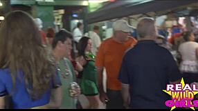 Wow, fantasy fest sluts flashing on street!