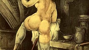 Vintage erotic drawings showcased in classic retro style