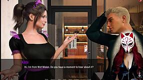 Kate rocks maid cosplay with stockings