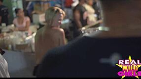 Wow, fantasy fest sluts flashing on street!