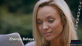 Zhenya Belaya strips her amazing ass in the woods