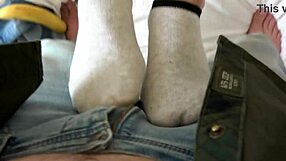 My Sweet Blonde Girl with Short Hair Pleases Her Step Dad Using Socks and Banana in POV Taboo Scene.