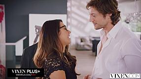 Eva Lovia in Vixenplus showing her most intense deepthroat action