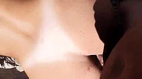 quick pov fuck with hot brunette teen on public beach