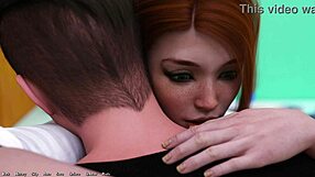 Hentai game with busty redhead and monster cock action