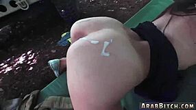 Arab army teen fucks white guy outdoor in hardcore reality blowjob